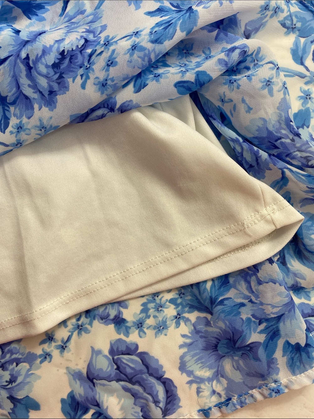 Show Me Your MuMu Floral Mini Dress Blue/White Flowy Lined Party Feminine - Picture 7 of 13